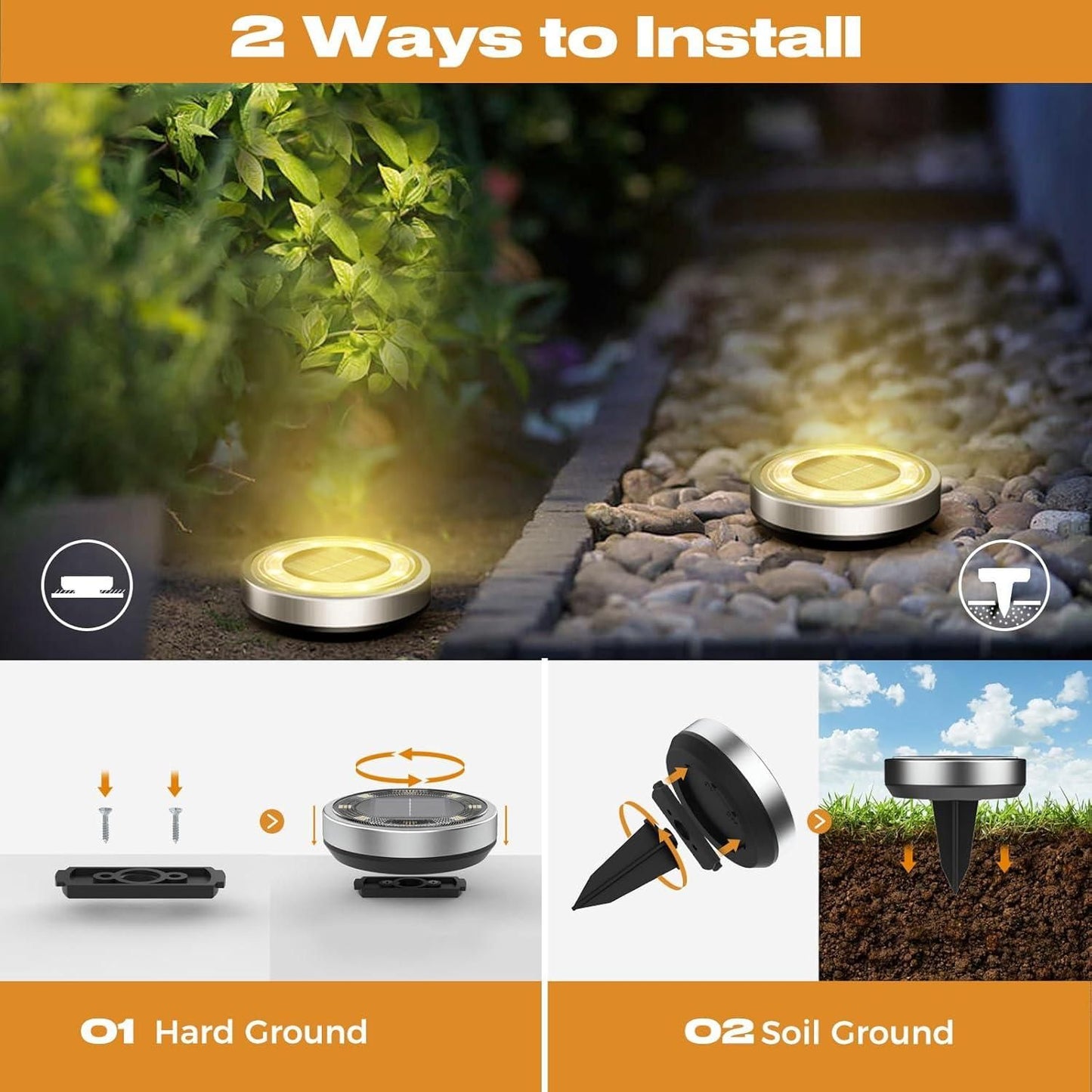 Solara™ Lights – Weatherproof Solar Pathway Glow (Set of 4)
