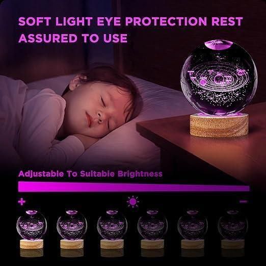 CrystalSphere™ Lamp – 3D LED Decorative Crystal Light